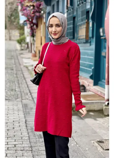 Moda Çizgi Triko Tunik