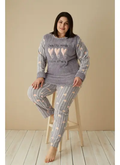 Welsoft Polar Kadın Büyük Beden Pijama Takımı 808036