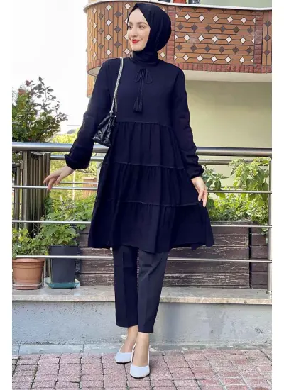 Moda Çizgi Desenli Tunik