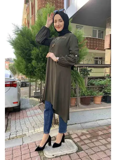 Moda Çizgi Desenli Tunik