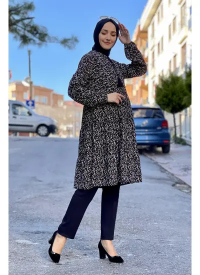 Moda Çizgi Desenli Tunik