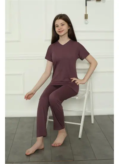 Moda Çizgi Kız Çocuk Penye Pijama Takım 20399