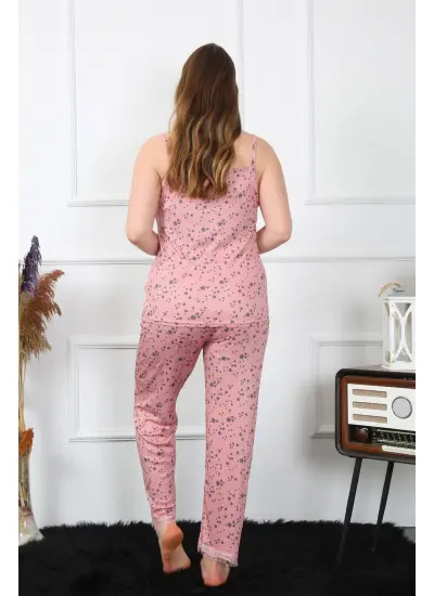 Kadın Büyük Beden Somon İp Askılı Pijama Takım 202198