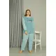 Welsoft Polar Kadın Büyük Beden Su Yeşili Pijama Takımı 808046