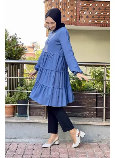 Moda Çizgi Desenli Tunik