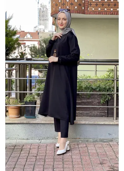 Moda Çizgi Desenli Tunik