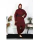 Büyük Beden Tesettür Mayo 7XL-8XL-9XL-10XL Bordo 55010