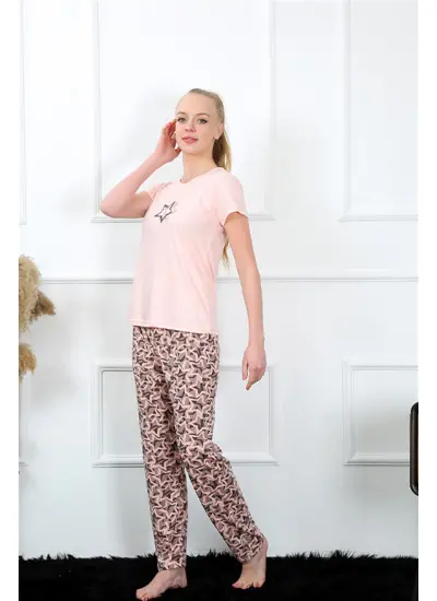 Moda Çizgi Kadın Kısa Kol Pijama Takım 20368