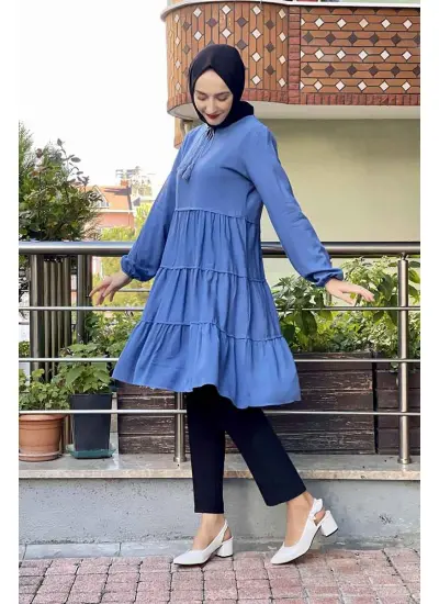 Moda Çizgi Desenli Tunik