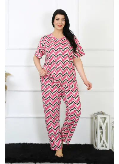 Kadın 5XL-6XL-7XL-8XL Büyük Beden Kısa Kol Pijama Takım 75009