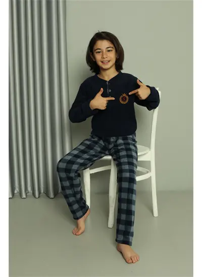 Erkek Çocuk WelSoft Polar Lacivert Pijama Takımı 20549