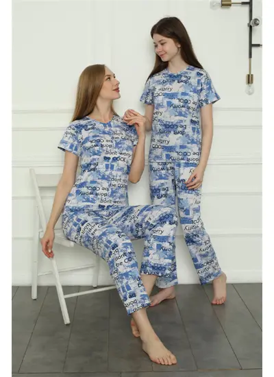 Moda Çizgi Anne Kız Aile Penye Pijama Takım Ayrı Ayrı Satılır. Fiyatları Farklıdır 50104