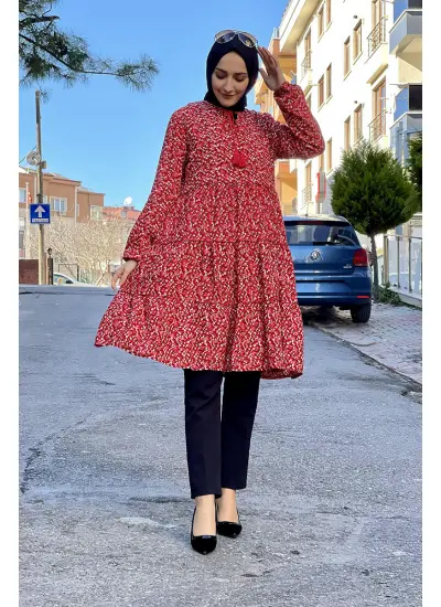 Moda Çizgi Desenli Tunik