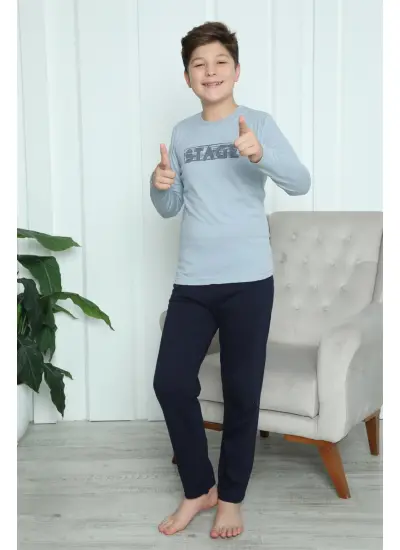 Moda Çizgi Erkek Çocuk Penye Pijama Takım 20415