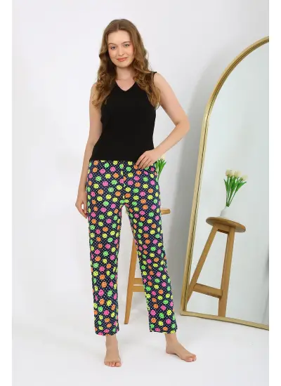 Kadın Penye Smile Desenli Tek Alt Pijama 27537