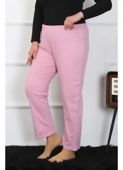 Kadın Büyük Beden Pembe Tek Alt Pijama 27505