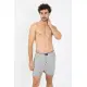 Moda Çizgi Erkek Penye Boxer Gri 40091