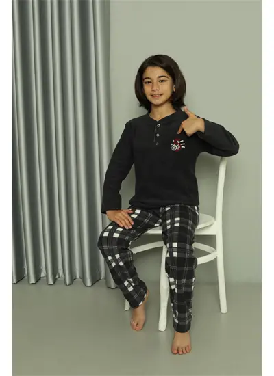 Erkek Çocuk WelSoft Polar Füme Pijama Takımı 20549