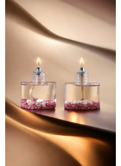 Ocean Lilac Cylinder Dekoratif Kandil Mum Set ( 2 X 120 ml )