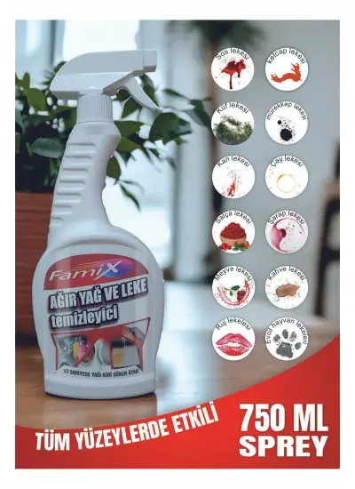 Ağır Yağ Leke Çıkarıcı Sprey Tüm Lekelere Karşı Etkili (SÜPER ETKİ) 750 ml