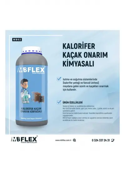 Mbflex Mb02 – Isıtma Ve Soğutma Sistemleri Kalorifer Kaçak Onarım Kimyasalı 1000 ml