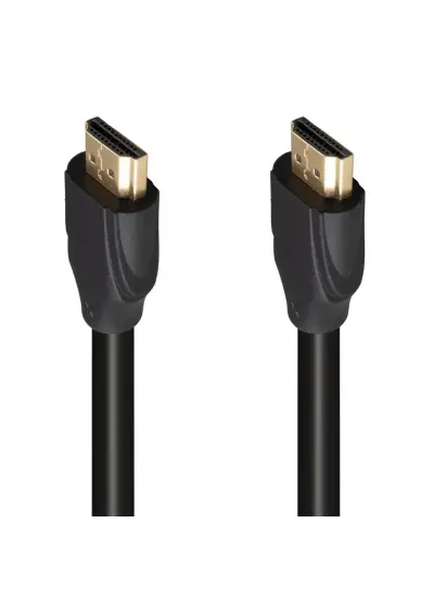 G-507K PLASTİK DÜZ SİYAH 25 METRE GOLD POŞETLİ HDMI KABLO