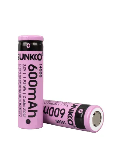 SUNKKO IFR 3.2 VOLT 600 MAH 14500 ŞARJ EDİLEBİLİR PİL (2Lİ PAKET)