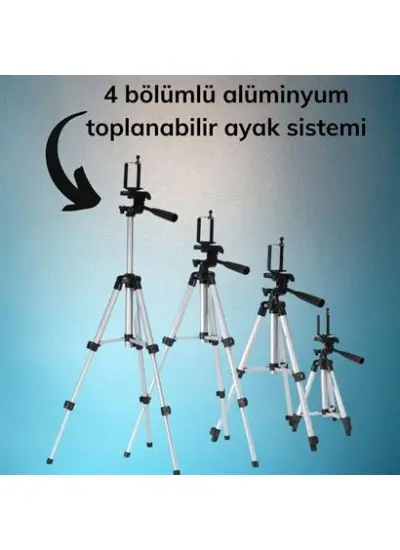 Taşıma Çantalı 130 cm Profesyonel Alüminyum Kamera Tripodu