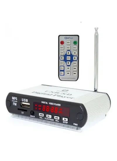 SS-105 MP5 USB/SD/MMC/BLUETOOTH KUMANDALI OTO TEYP ÇEVİRİCİ KASALI MODEL (5V/12V)