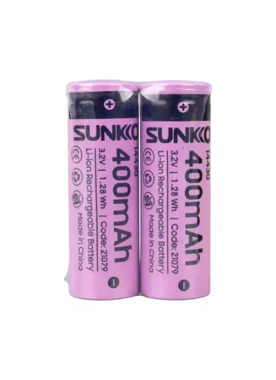 SUNKKO IFR 3.2 VOLT 400 MAH 14430 ŞARJ EDİLEBİLİR PİL (2Lİ PAKET)