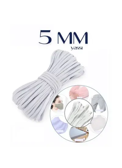 40 METRE Yassı Bel Paça Giysi Lastiği  5 mm 716721 Toptan Paket