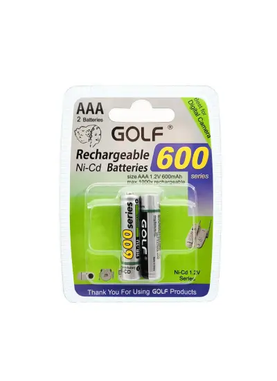 Şarjlı Pil AAA İnce Kalem 600 Mah 600 Serises Ni-Cd 2Li Paket