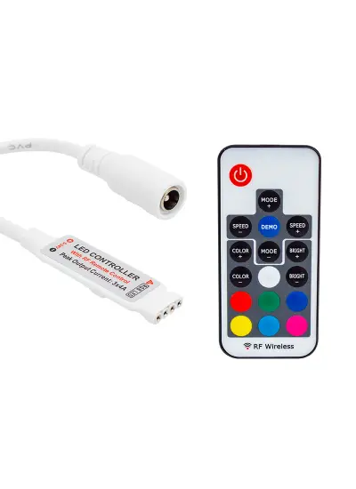 12 VOLT RF KÜÇÜK MODÜLLÜ UZAK MESAFE ALGILAMALI RGB LED KONTROL DEVRESİ