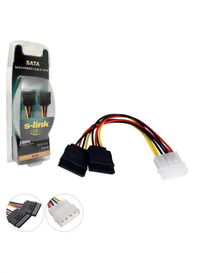 SATA POWER KABLO İKİLİ 15CM  SLX-312