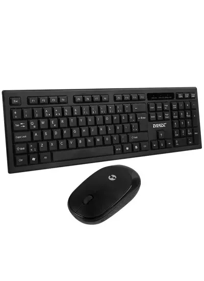 KM-6121 SİYAH KABLOSUZ SLIM Q KLAVYE + MOUSE SET