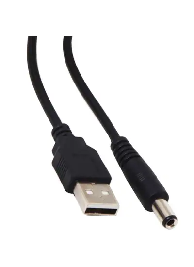 USB ERKEK 5.5*2.1 UÇLU ADAPTÖR JACK LI 80 CM KABLO