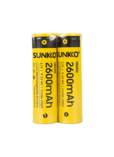 SUNKKO 3.7 VOLT 2600 MAH 18650 ŞARJ EDİLEBİLİR PİL