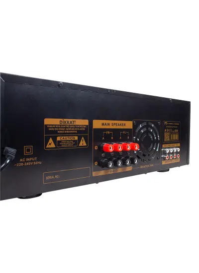 MV-1232 2*80W USB/SD BT UK-BALANS 4 MİK GİRİŞ-4 HOP ÇIKIŞLI STEREO TRAFOSUZ MIXER KÜP ANFİ