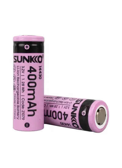 SUNKKO IFR 3.2 VOLT 400 MAH 14430 ŞARJ EDİLEBİLİR PİL (2Lİ PAKET)