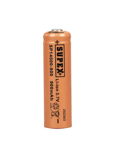 SP14500-900S LİTYUM ION 3.7 VOLT 900 MAH ŞARJ EDİLEBİLİR BAŞLIKLI PİL TEKLİ