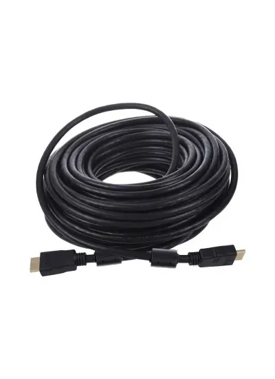 G-507FS PLASTİK DÜZ SİYAH 20 METRE GOLD POŞETLİ HDMI KABLO