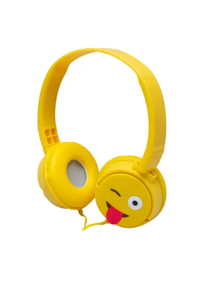 KT-3156 3.5MM JACK LI KABLOLU KULAK ÜSTÜ EMOJİ KULAKLIK