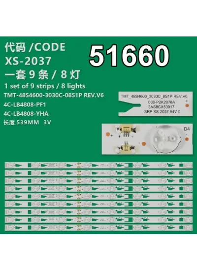 WKSET-6660 37329X9 TMT_48S4600_3030C_8S1P 4C-LB4808-VHA 9 ADET LED BAR