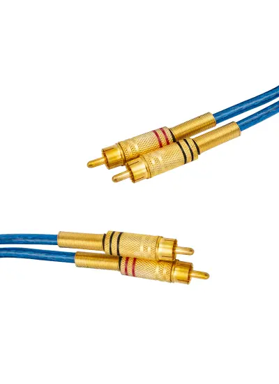 2 RCA + 2 RCA 4.5 METRE MAVİ OTO ANFİ ARA KABLO