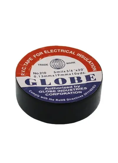 GLOBE 0.13MMX19 MM SİYAH İZOLE BANT (10LU PAKET)