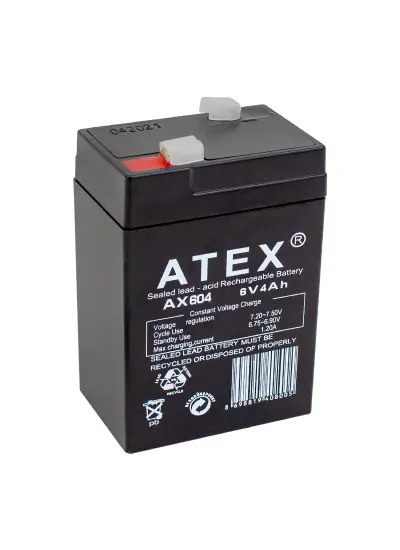 AX-604 AKÜ 6 VOLT - 4 AMPER IŞILDAK AKÜSÜ (70 X 48 X 101 MM)