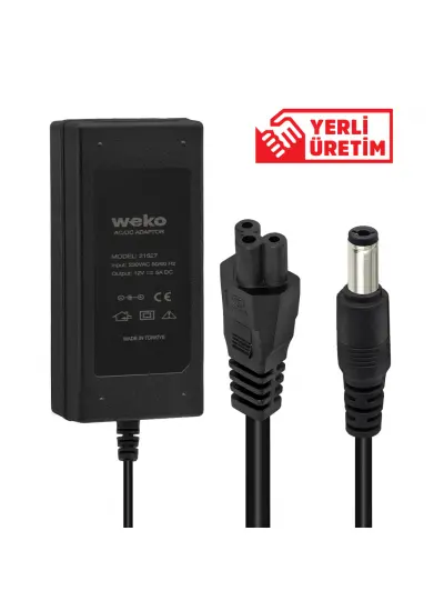 12 VOLT - 5 AMPER 5.5*2.5 UÇLU YERLİ ÜRETİM PLASTİK KASA MASAÜSTÜ ADAPTÖR