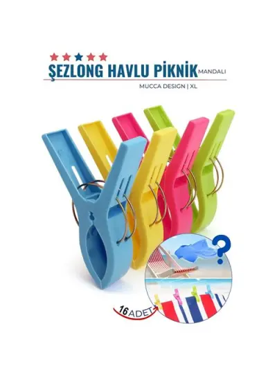 16 ADET XL Plaj Havlu Şezlong Piknik Mandalı  Mucca Design 718222 Toptan Paket