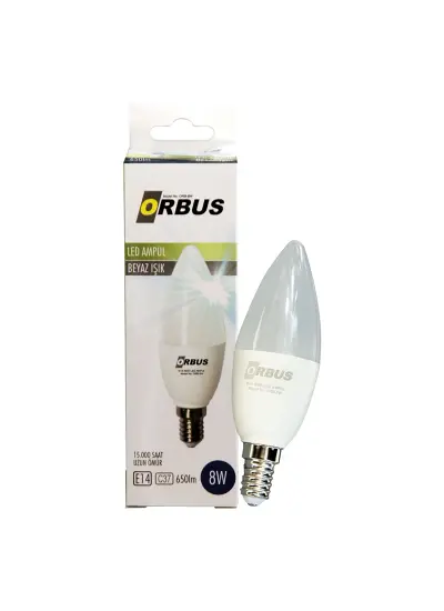 ORB-8W C37 E14 8 WATT 650 LÜMEN BEYAZ TASARRUFLU AMPÜL