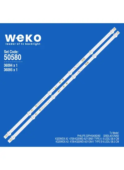 WKSET-5580 36094X1 36095X1 K320WDX A2  4708-K320WD-A2113N11 2 ADET LED BAR